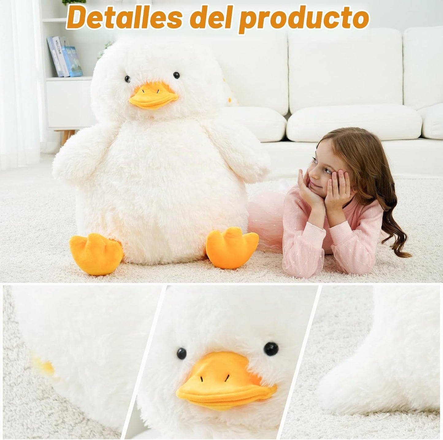 EEYQR Peluche de pato grande, animales de peluche de pato gigante,...