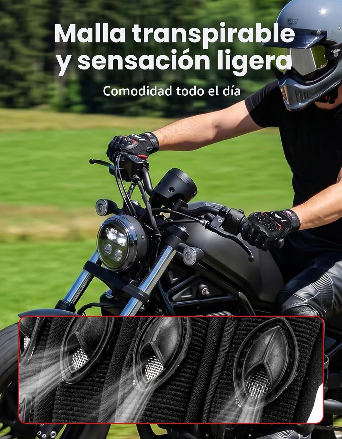 KEMIMOTO - Guantes de motocicleta para hombre, guantes de ciclismo...