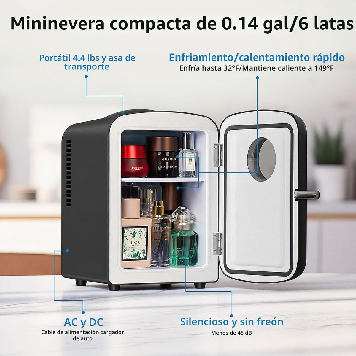 Antarctic Star Mini nevera, capacidad de 4 litros\/6 latas, refrige...