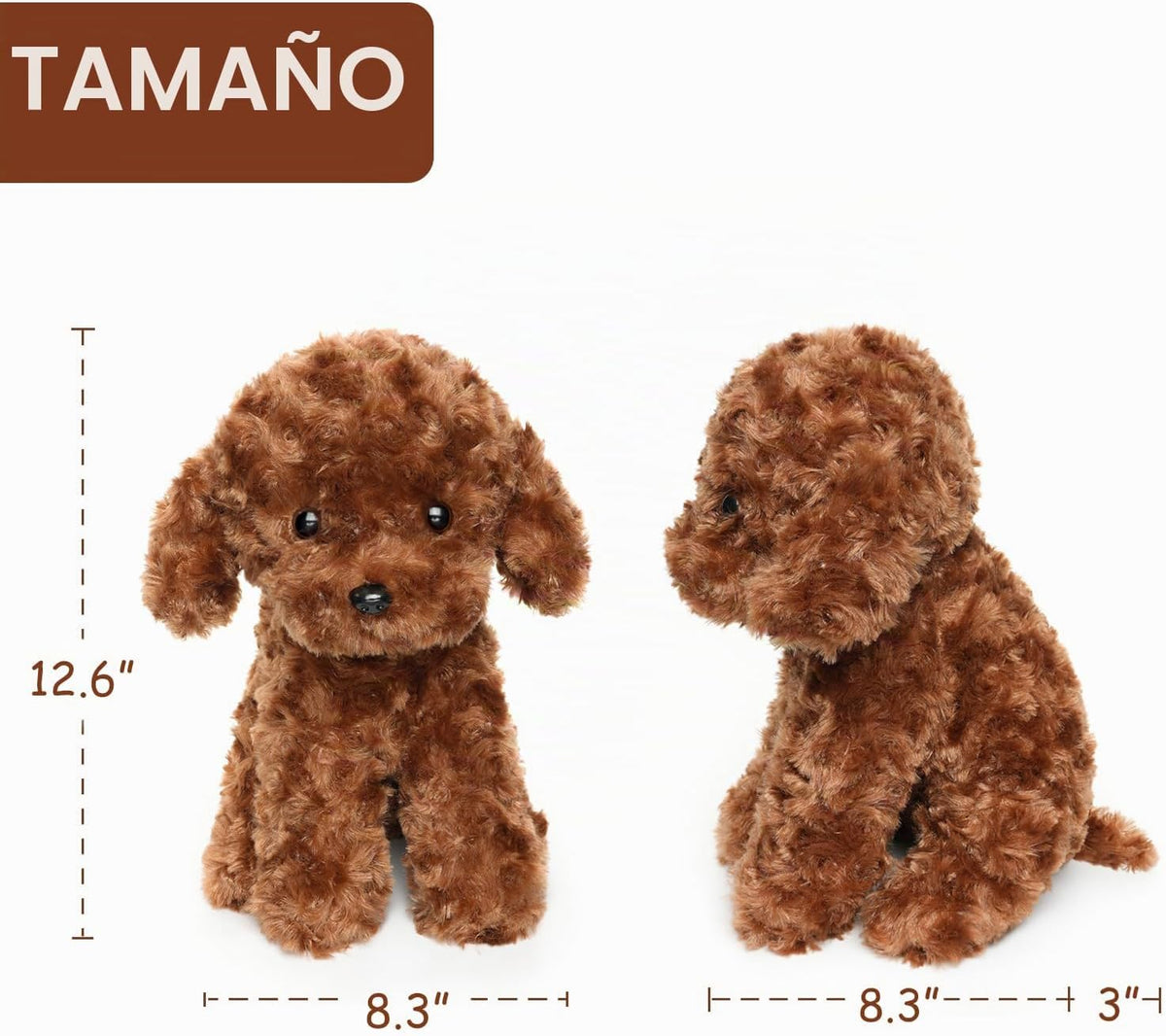 WEIGEDU Adorable juguete de peluche Labradoodle de caniche rojo esp...