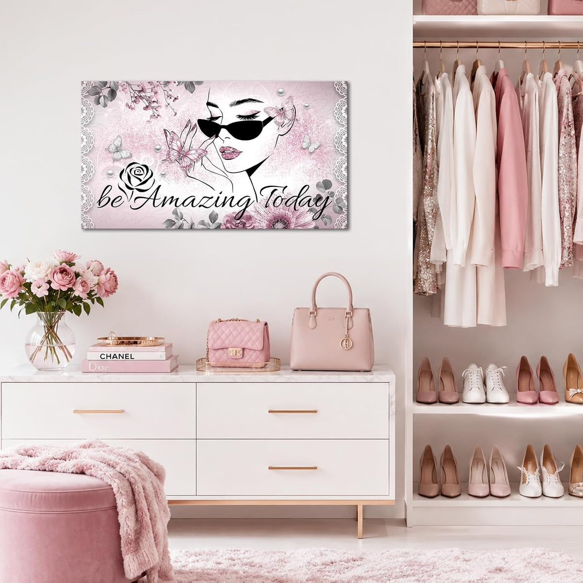 Biuteawal Arte de pared de moda para mujer, citas inspiradoras, imp...