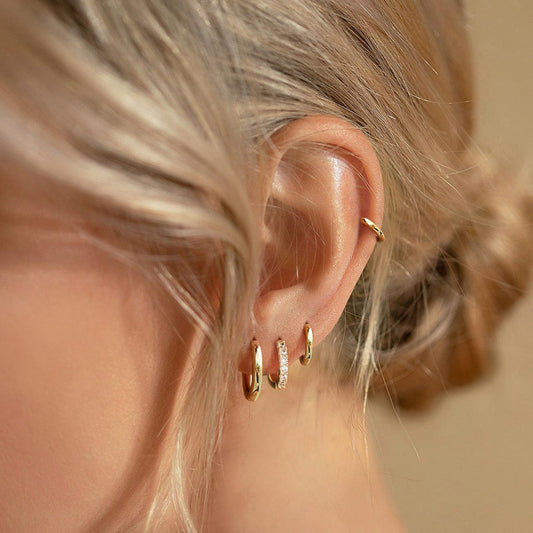 Juego de aretes de aro huggie pequeños de oro para mujeres y hombre...