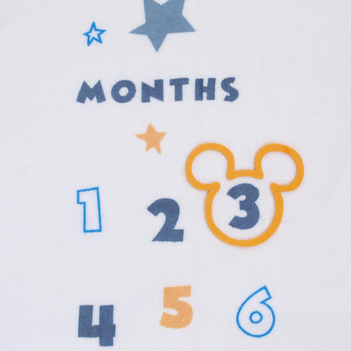 Disney Manta de bebé de hitos Mickey Mouse blanca, azul y naranja s...