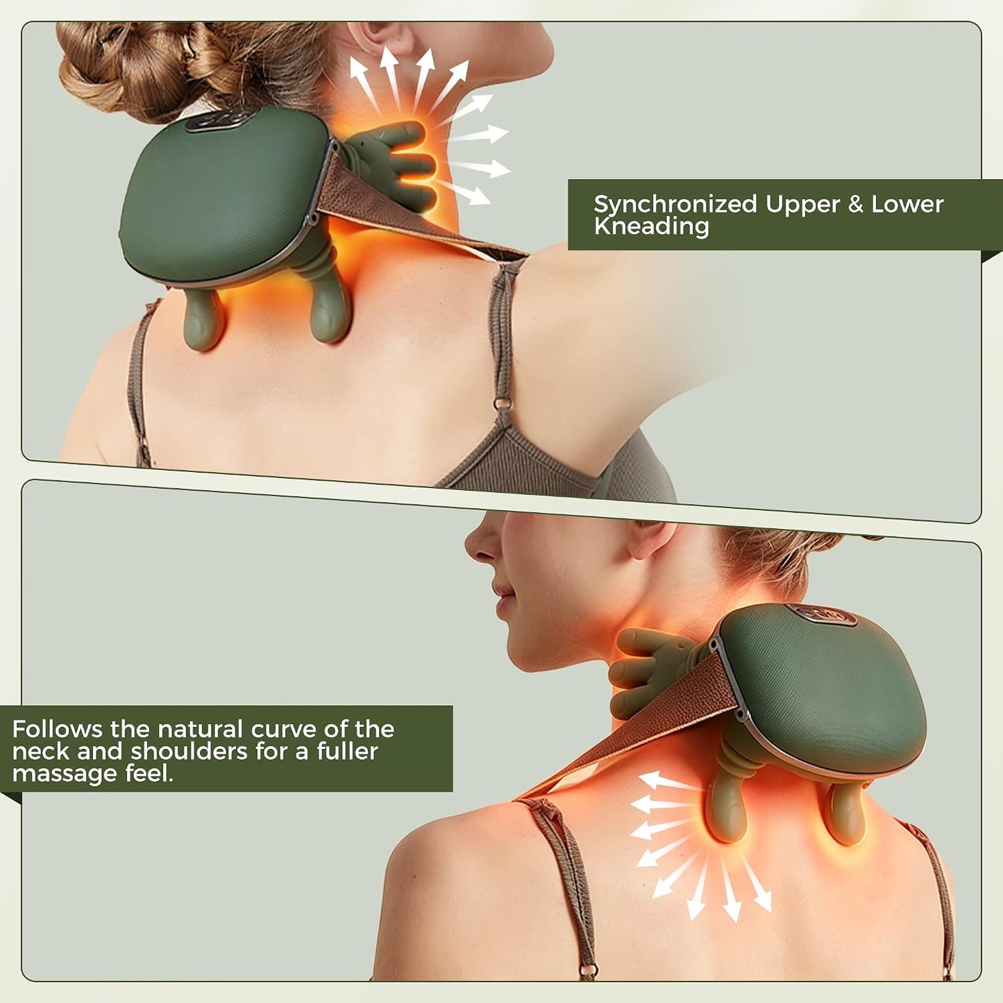 Kalawen Masajeador de cuello con calor, masajeador de cuello y homb...