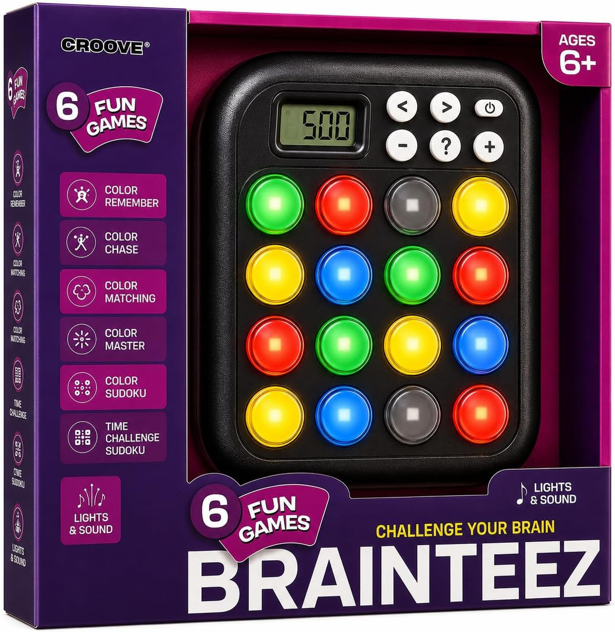 Juego de memoria Croove Brain Teasers - Juegos de mano para niños -...