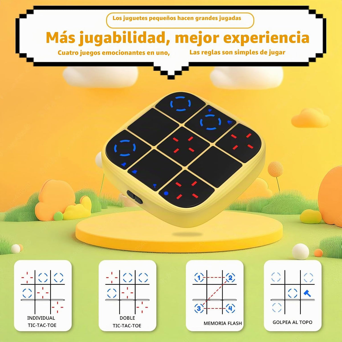 Juego de pernos recargables Tic-Tac-Toe, consola de rompecabezas de...