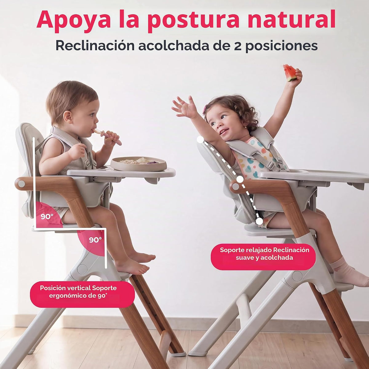 SYNCFUN Silla alta convertible para bebé, sillas altas plegables pa...