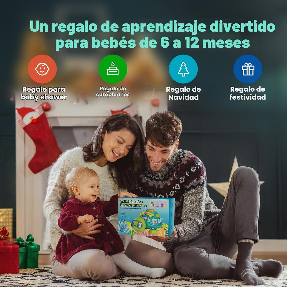 Juguetes de tortuga gateante para bebés de 6 a 12 meses, regalo int...