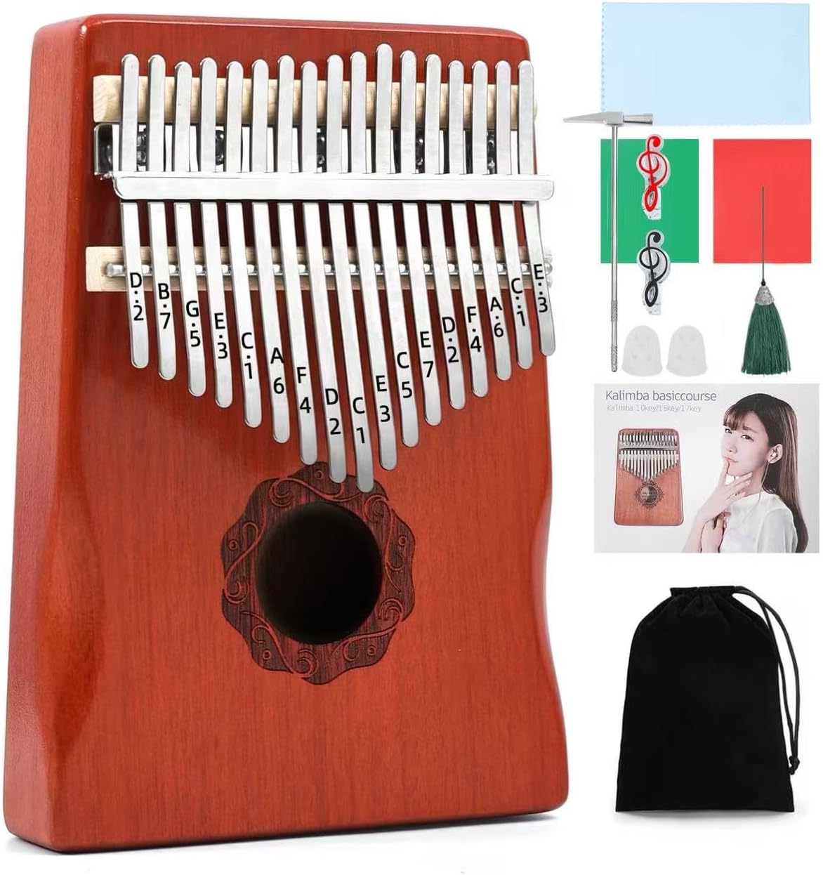 KaLimba - Piano de pulgar de 17 teclas, piano de dedo Mbira portáti...