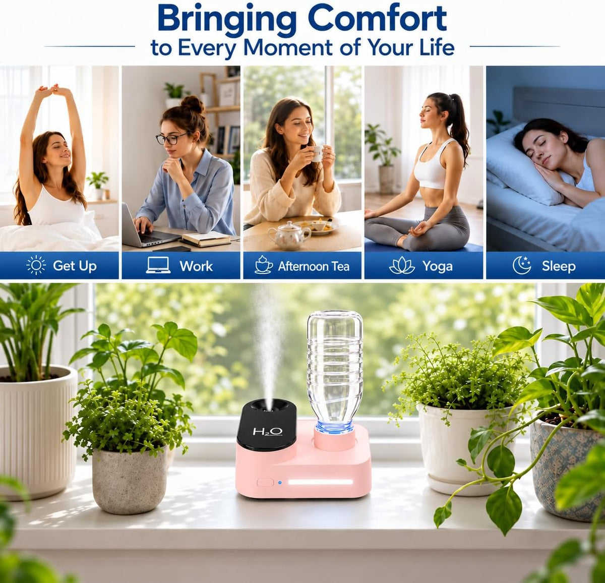 Gmuray Humidificador de viaje, mini niebla fría portátil, recargabl...
