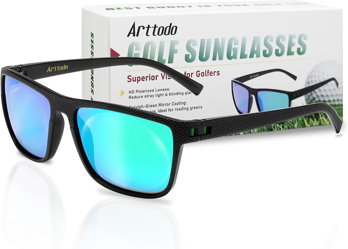 Arttodo Lentes de sol de golf, lentes de sol polarizados UV para ho...