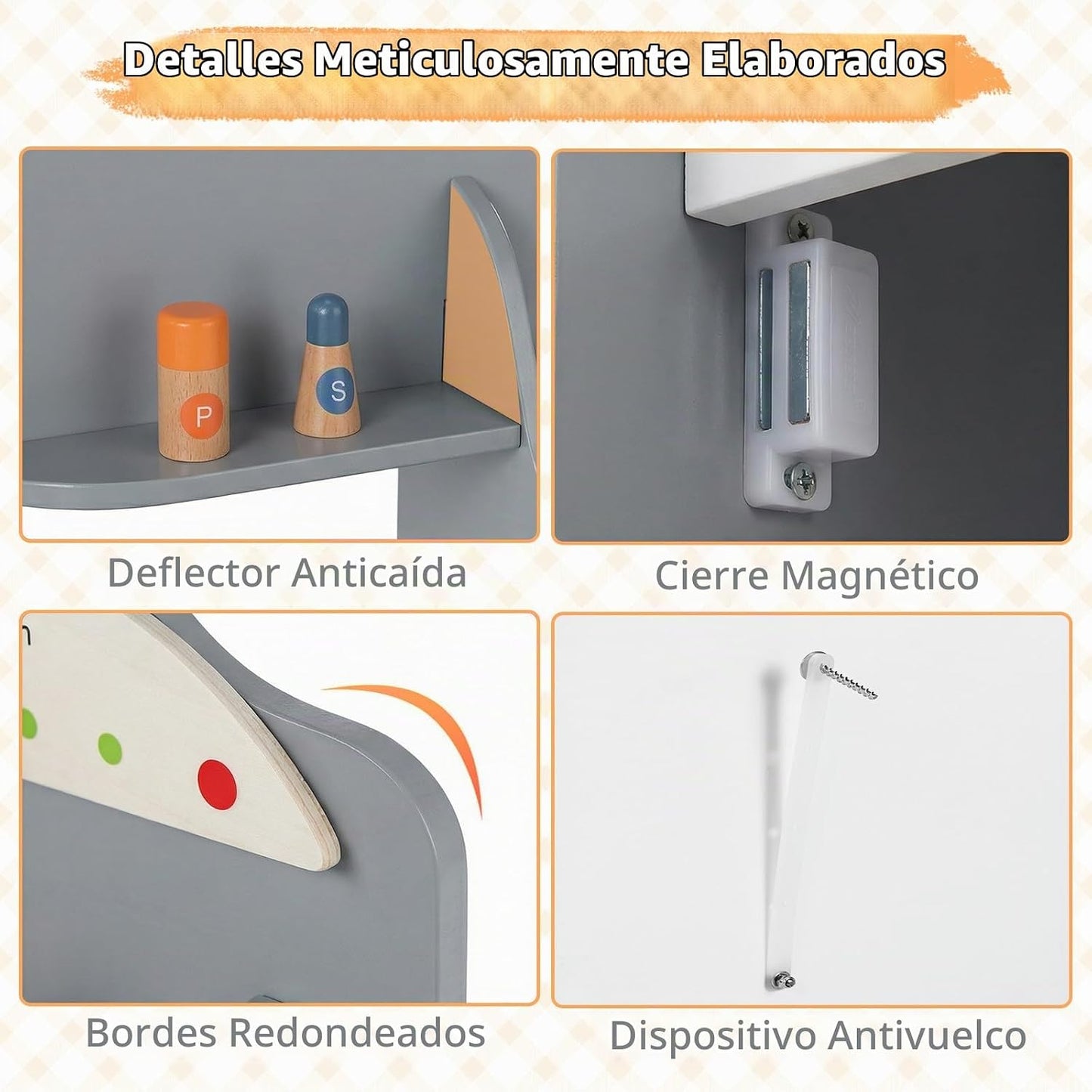 Costzon Juego de cocina para niños, juguete de madera con grifo de...