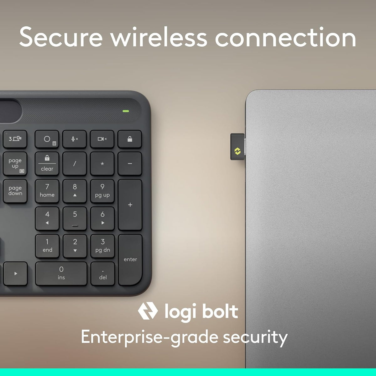 Logitech Signature Slim Solar+ K980 para teclado empresarial - Graf...