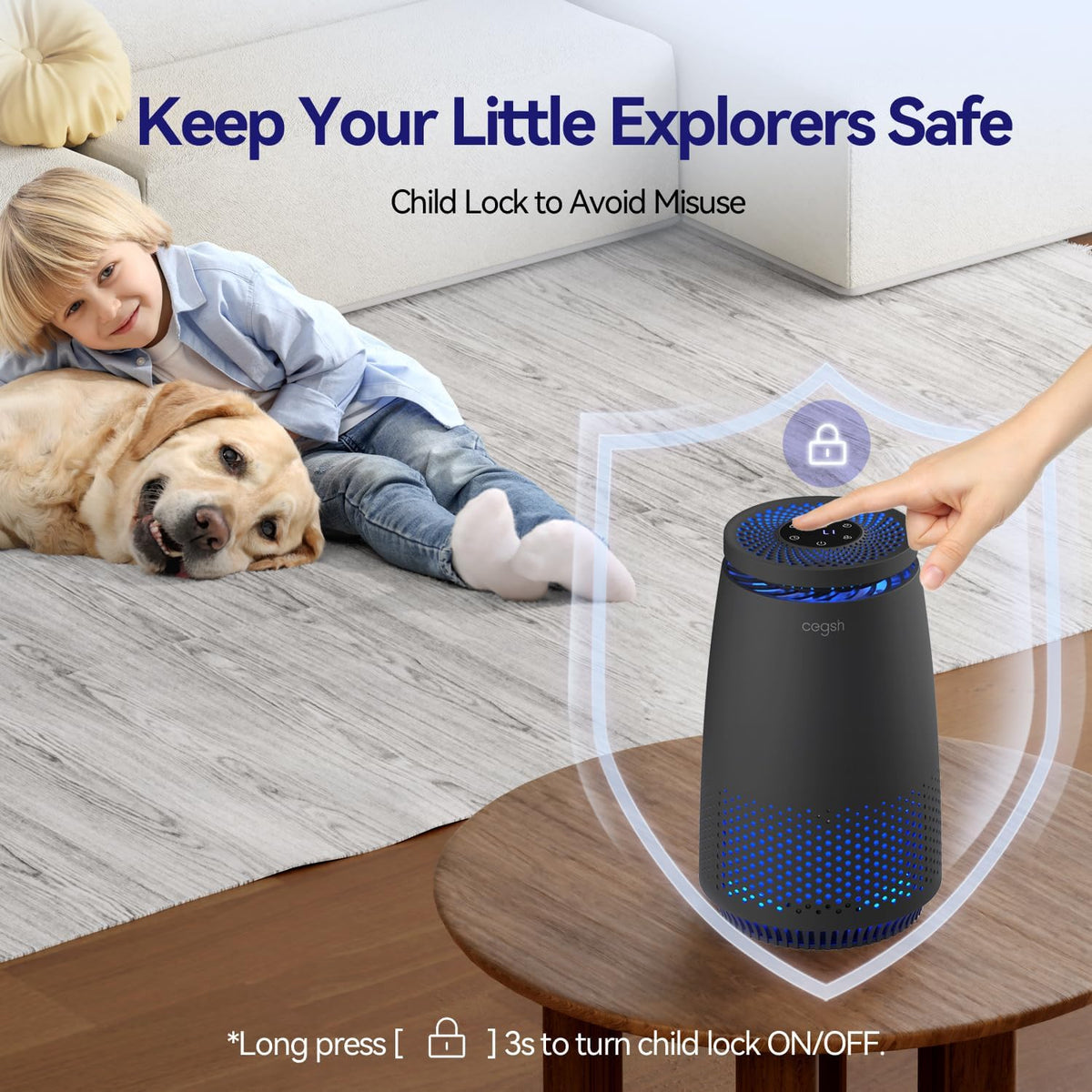 Purificadores de aire para dormitorio del hogar, filtro HEPA 3 en 1...