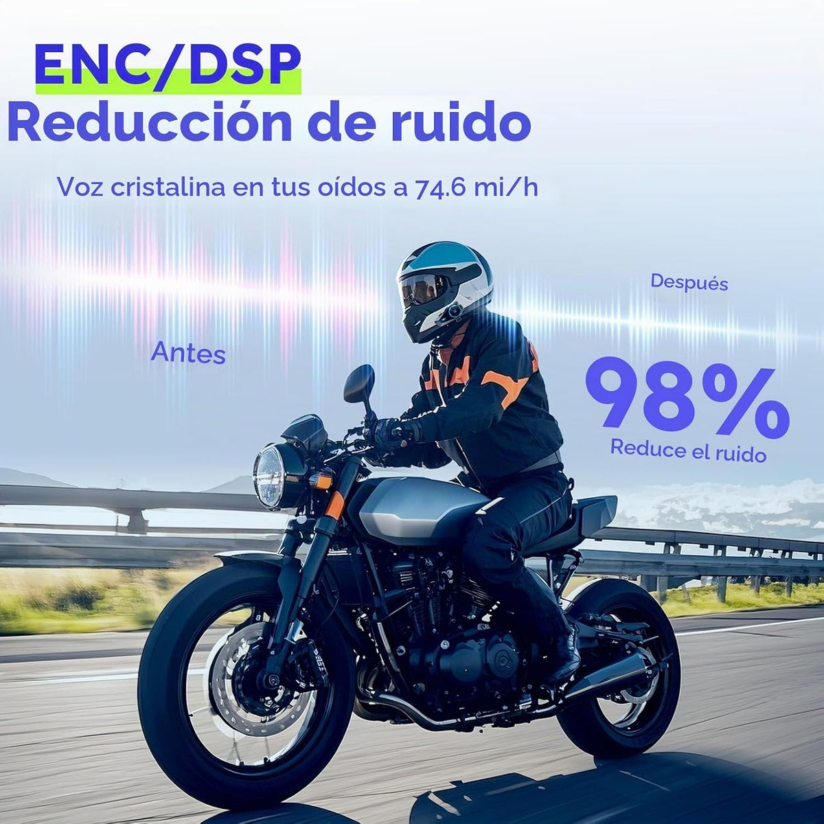 MAXRUNON Auriculares Bluetooth para motocicleta D10 con control de...