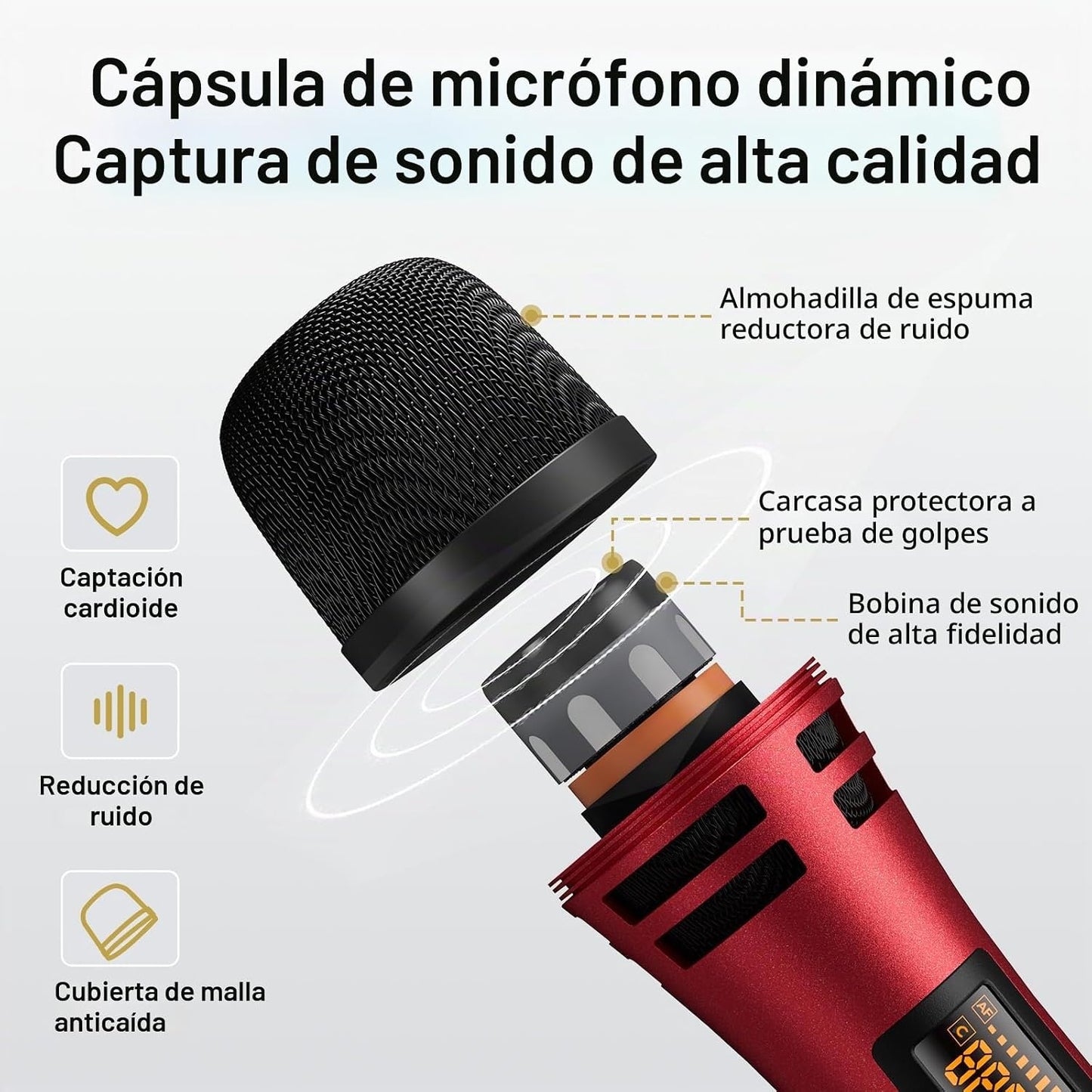 TONOR Sistema de Micrófonos Inalámbricos con 4x10 Canales, Micrófon...