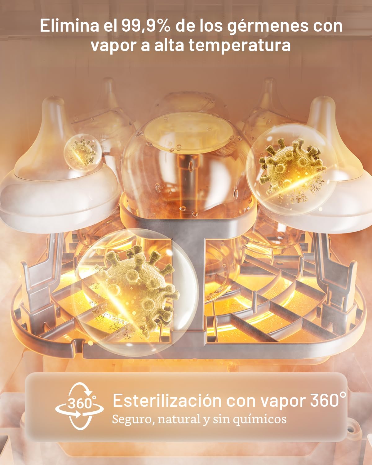 Lavadora de Biberones Bear Pro, Lavadora y Esterilizador y Secador...
