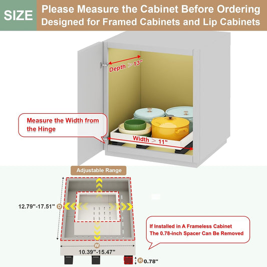 Organizador de Gabinete Extraíble, Ancho Expandible (28 cm-41 cm),...