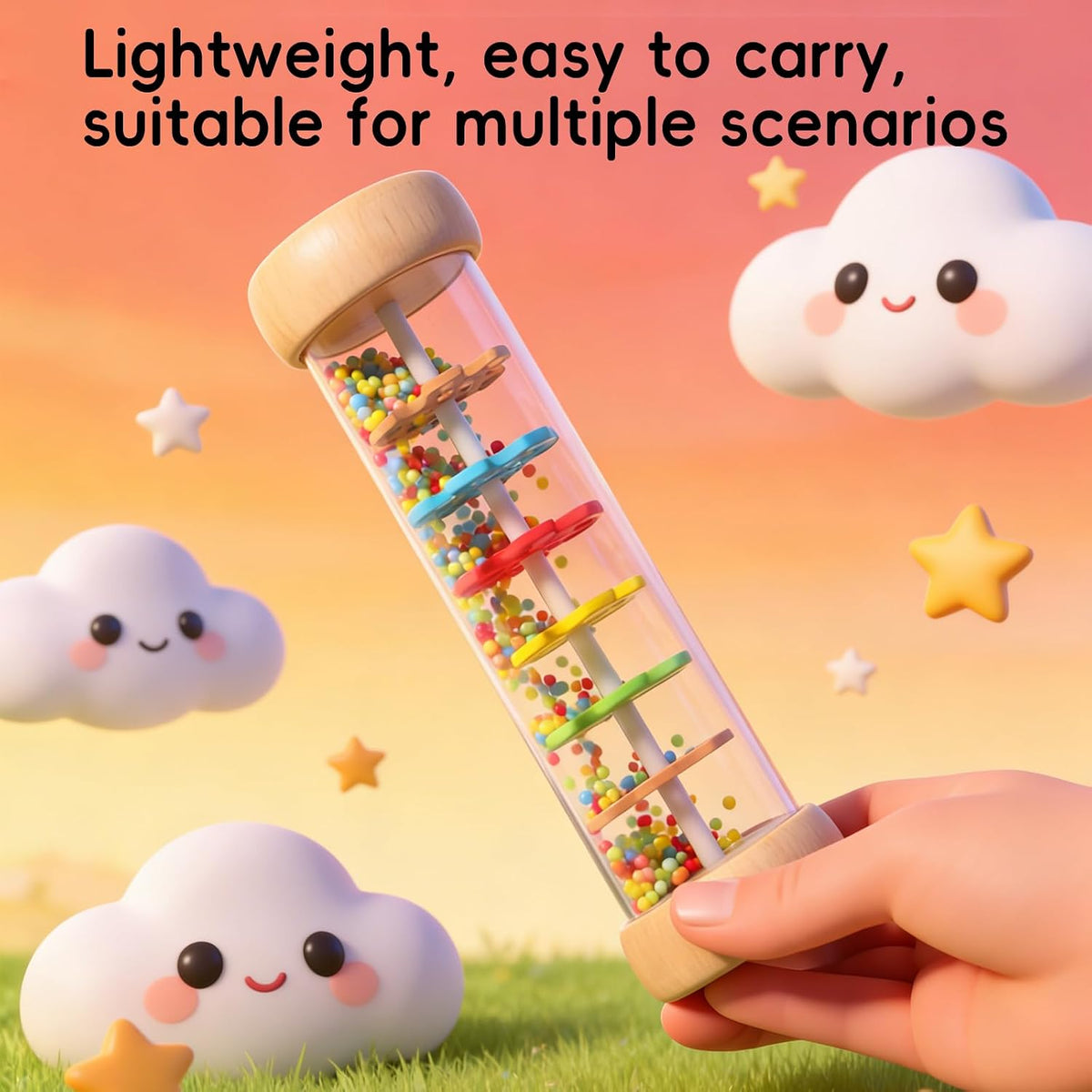 Juguete de tubo de sonido de lluvia Montessori Sensorial Sonajero R...