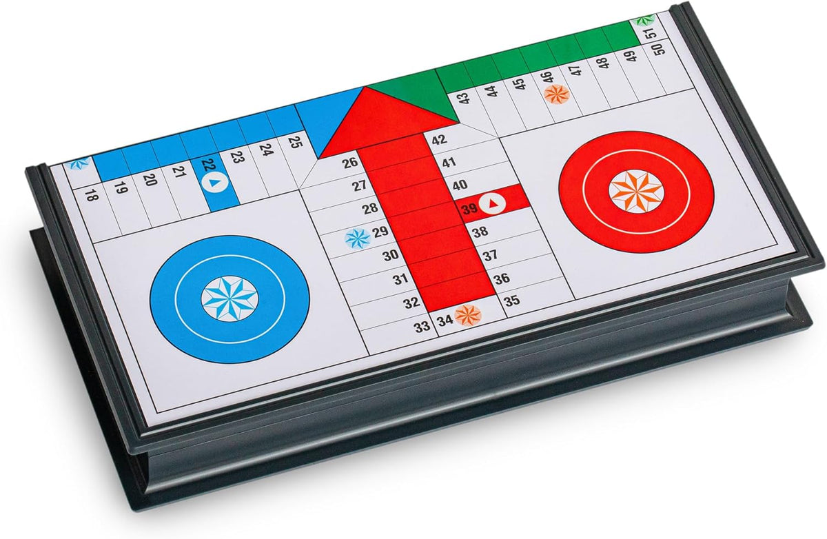 Ludo - Juego de mesa plegable magnético para viajes, 9.75 pulgadas