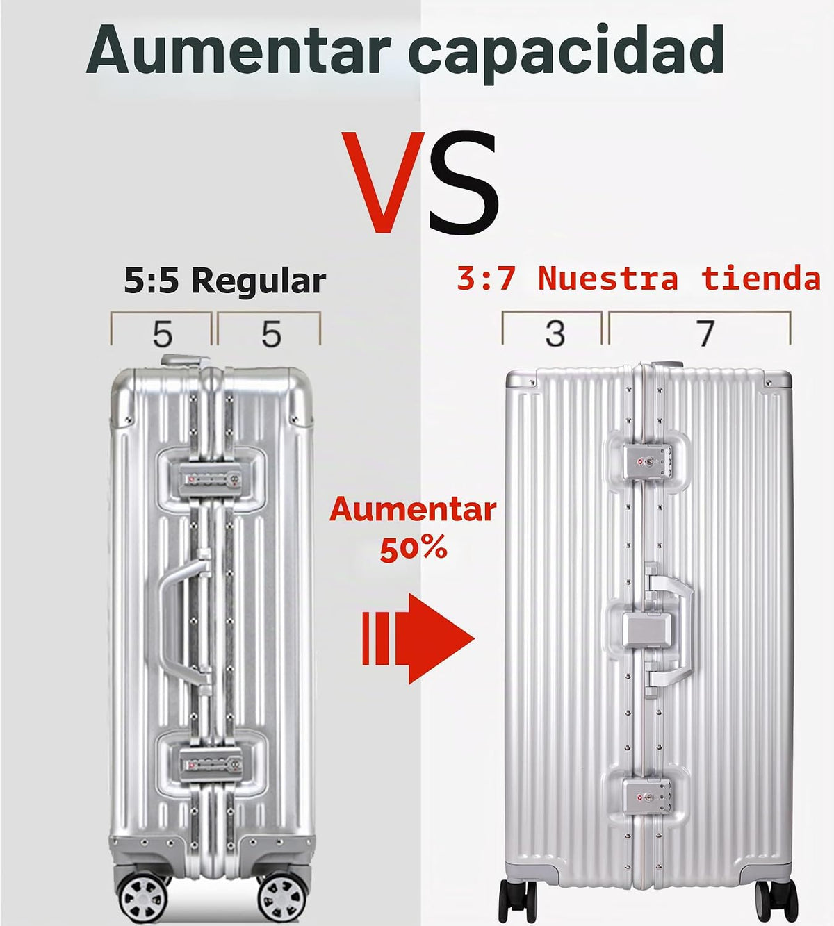 feilario Super grande capitán aluminio marco Hardside Spinner rueda...