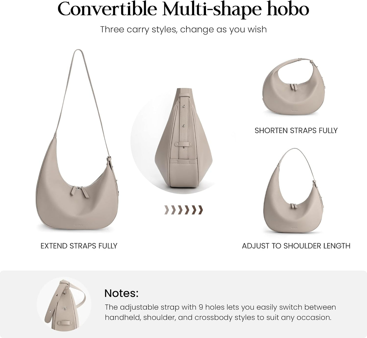 befen Bolsos estilo hobo de cuero genuino para mujer, bolsos cruzad...