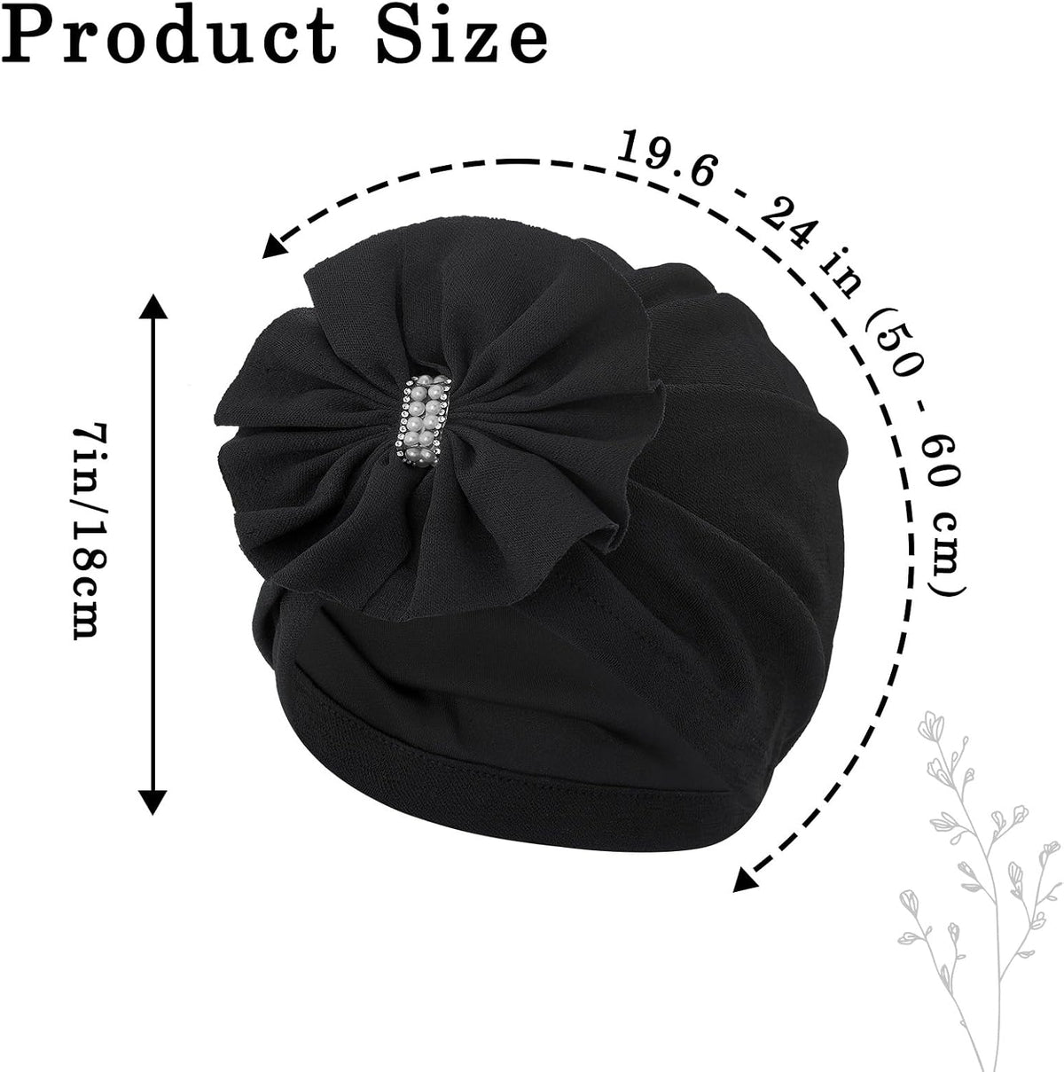 Bohend Gorro de turbantes de flores, con diamantes de imitación, nu...