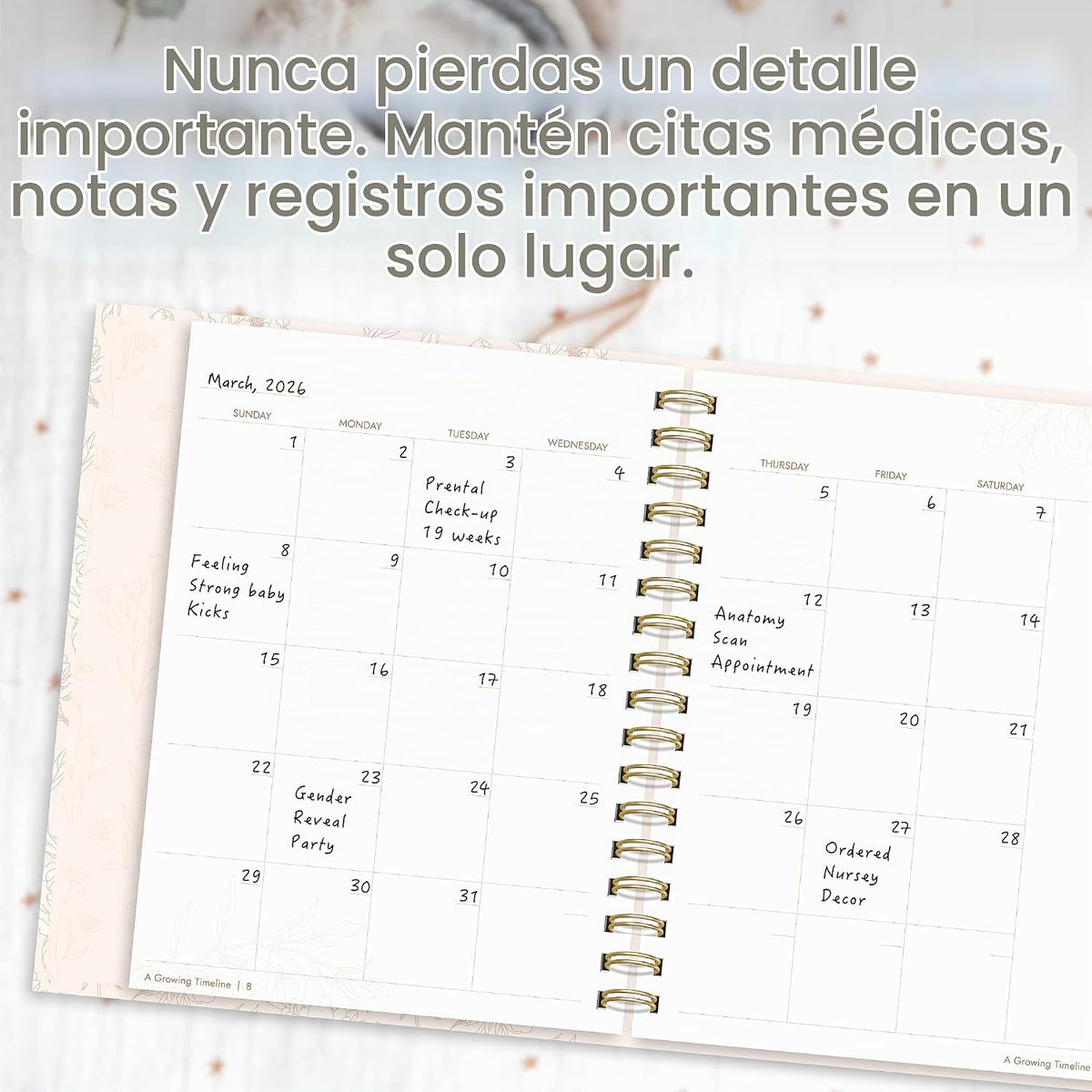 Diario de embarazo para madres primerizas, planificador de embarazo...