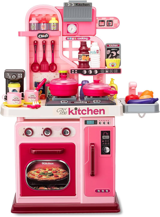 Juego de cocina para niños, estufa de cocina, fregadero, horno, luc...