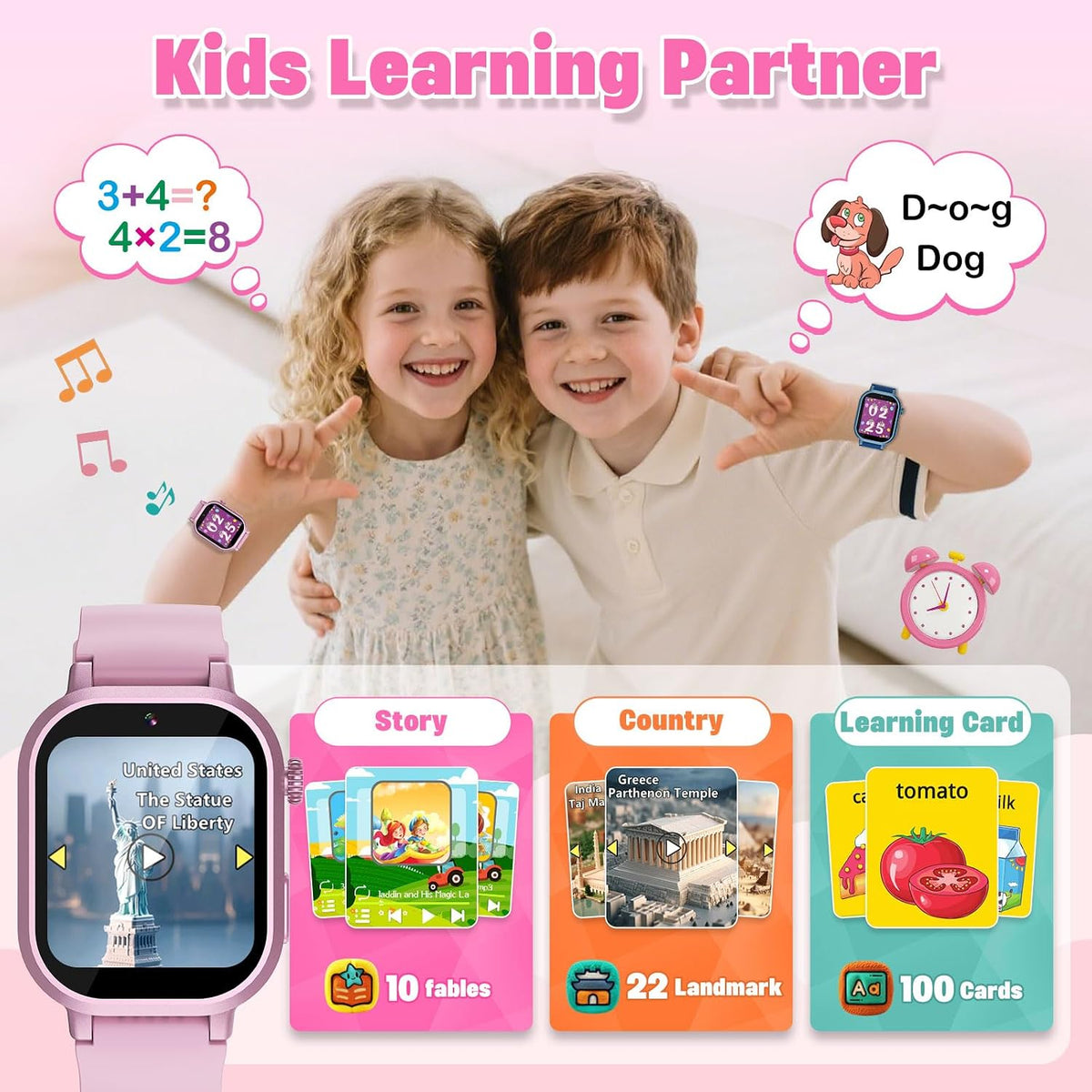 Wiszodet Reloj inteligente impermeable para niños, regalo para niña...