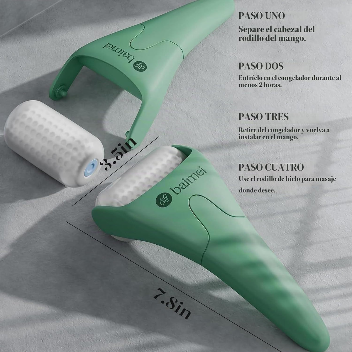 BAIMEI Rodillo de hielo IcyMe y herramientas faciales Gua Sha que r...