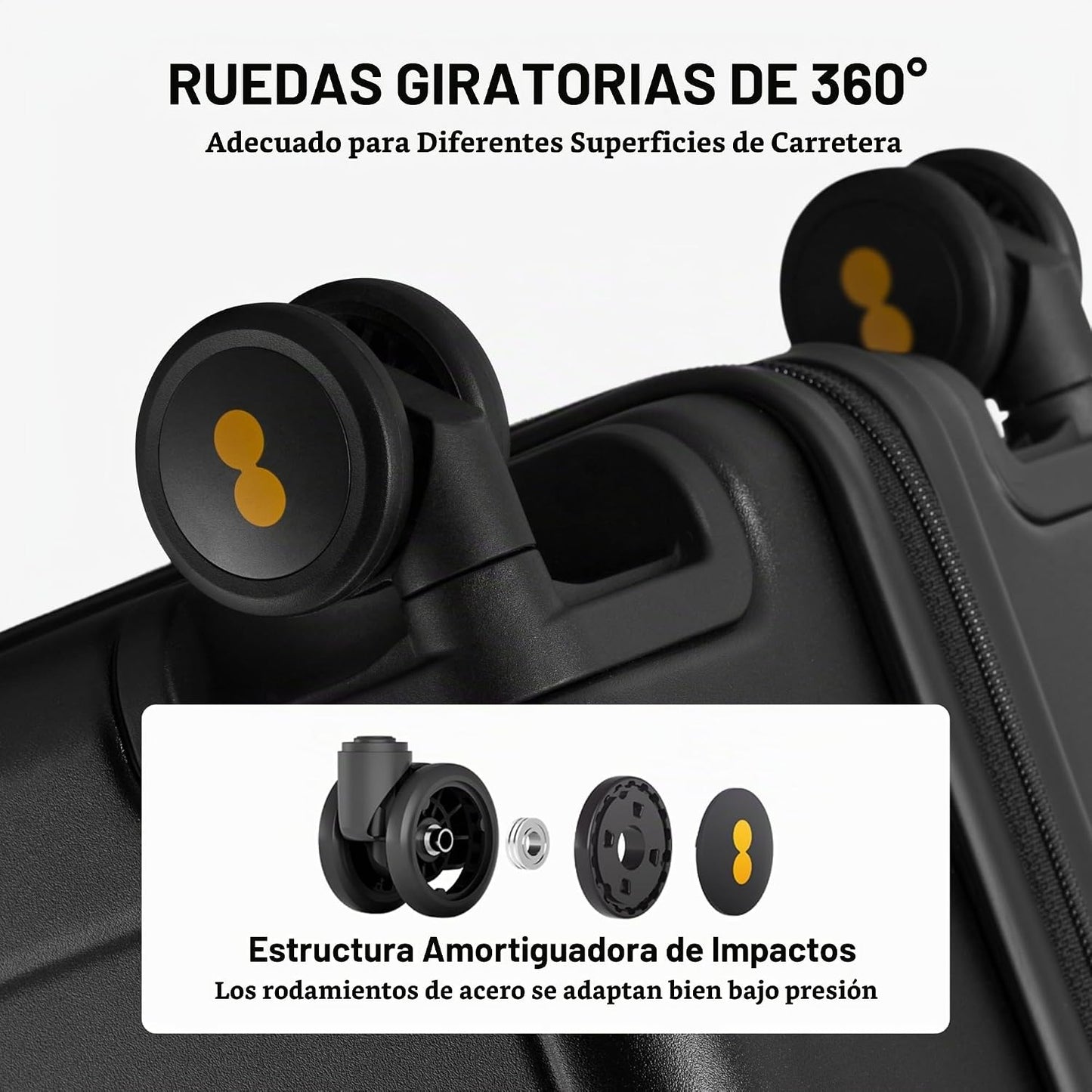 LEVEL8 Serie de equipaje compañero Elegance, Negro, 20 - pulgadas,...