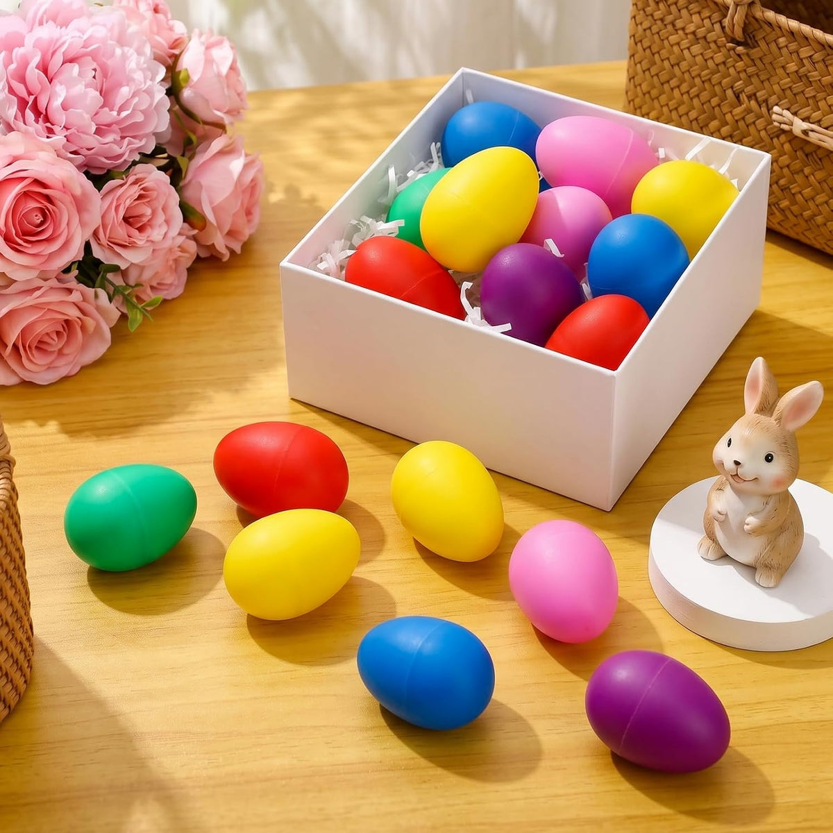 Foraineam 60 piezas de plástico para huevos \u2013 coloridos huevos...