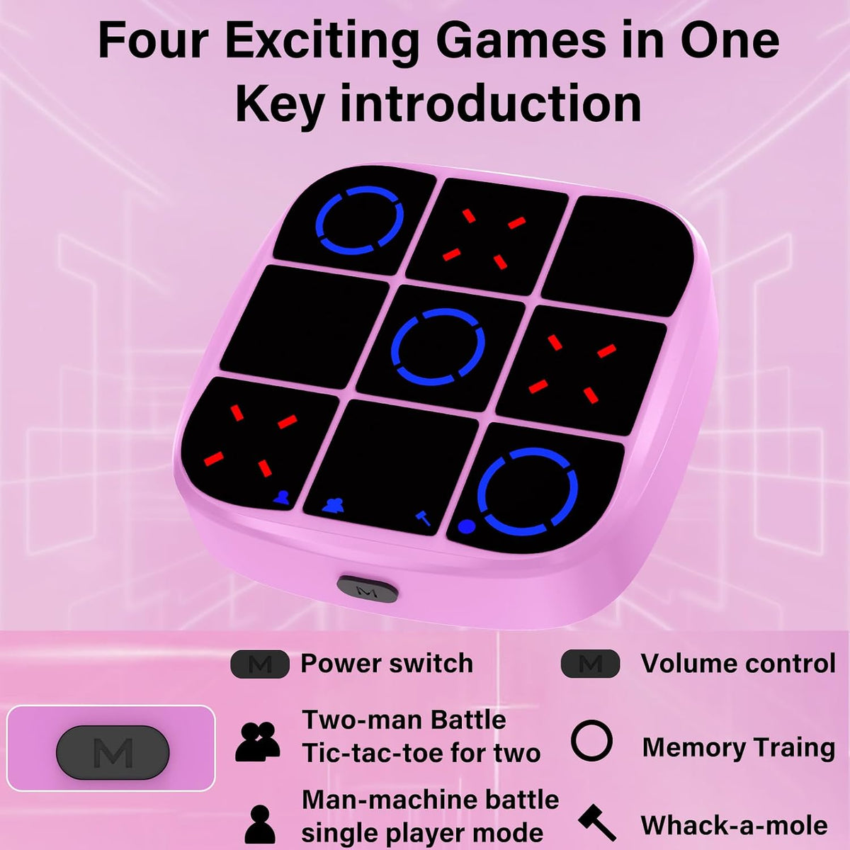 Juego de Tic-Tac-Toe Bolt, consola de juegos de rompecabezas portát...
