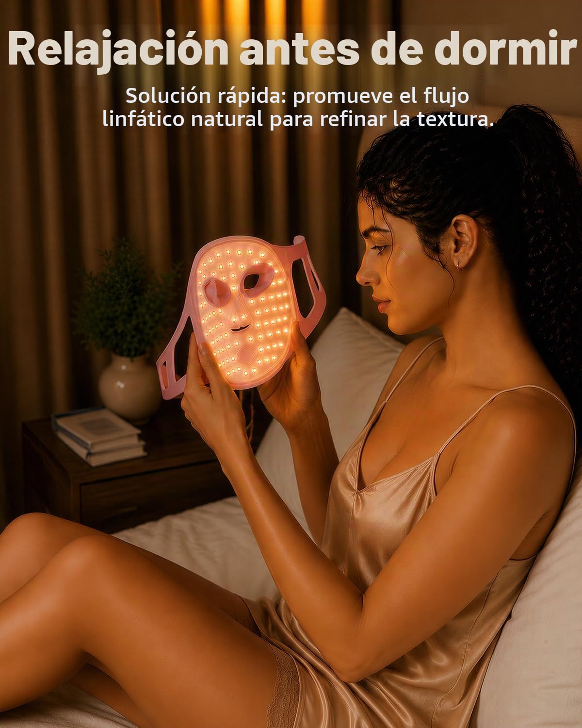Weilisi Terapia de luz roja para la cara Máscara facial inalámbrica...
