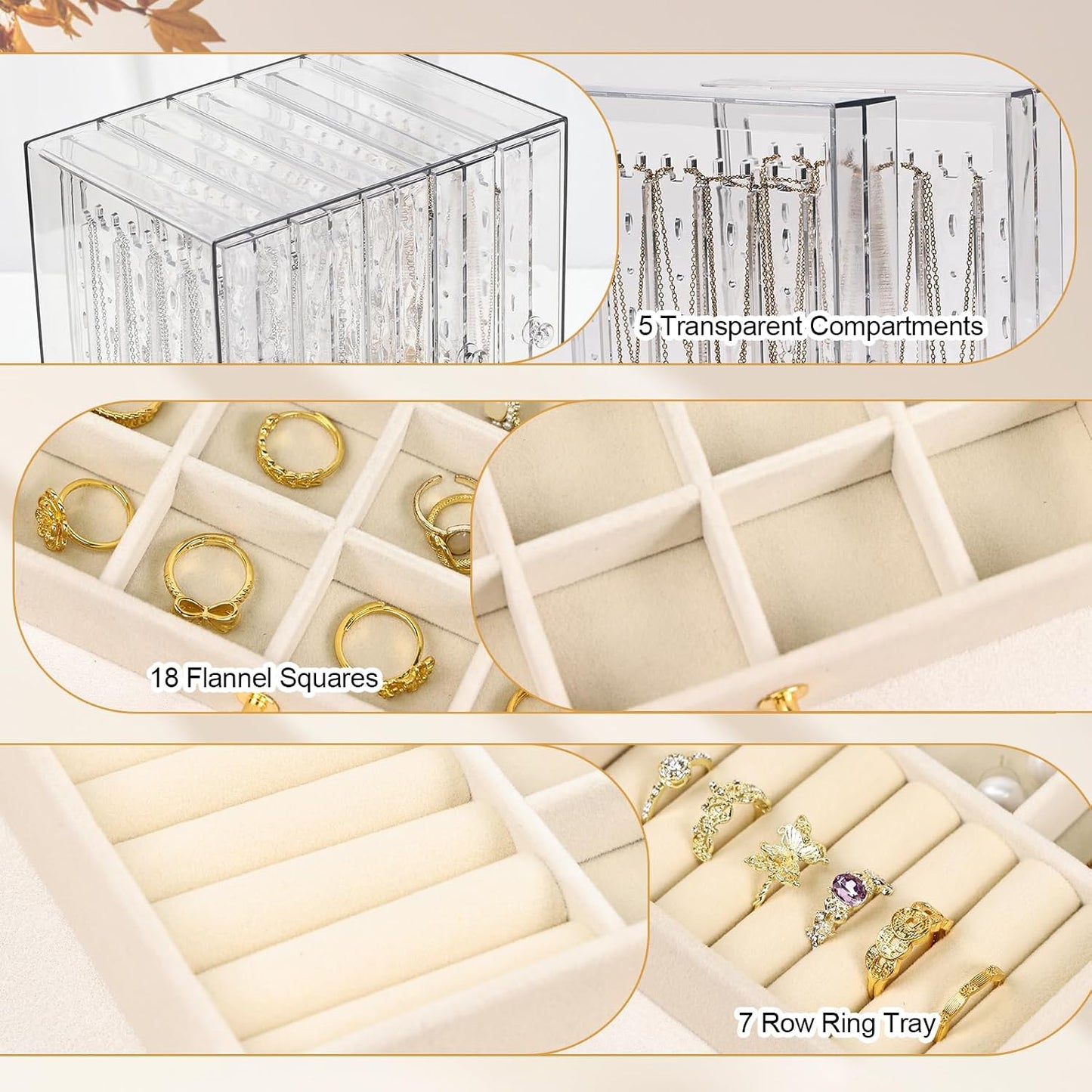 Greenfeather Organizador y almacenamiento de joyas, caja de joyería...