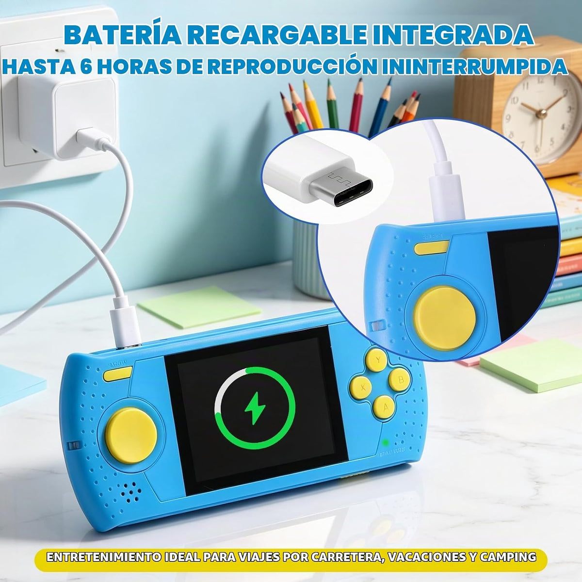 Juego de mano para niños, reproductor de videojuegos portátil con 2...