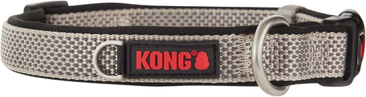 Kong Comfort - Collar de perro acolchado de alta calidad (M, gris)