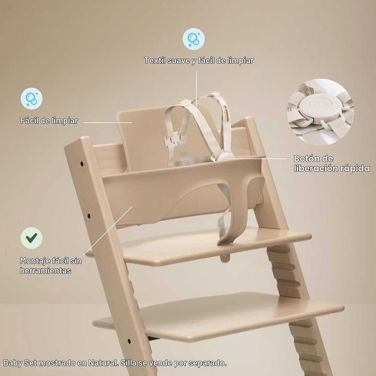 Stokke Tripp Trapp Juego para Bebé, Edades 6-36 Meses, Gris Torment...