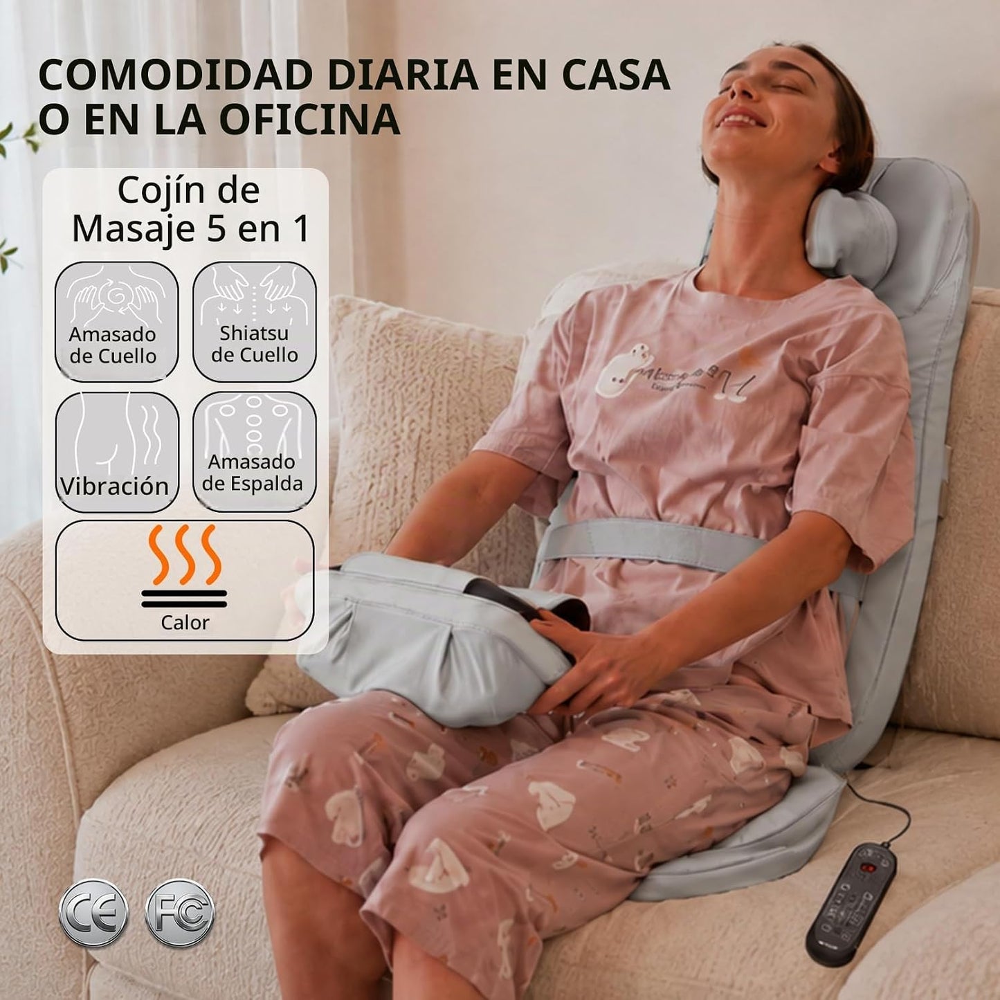 BWPIWPR Almohadilla para silla de masaje con módulos de doble cuell...