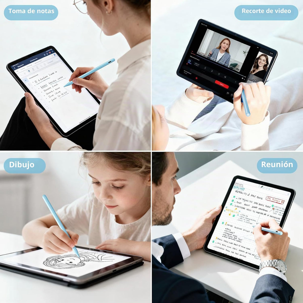 Lápiz óptico para iPad 6-11ª generación 2X carga rápida, rechazo de...