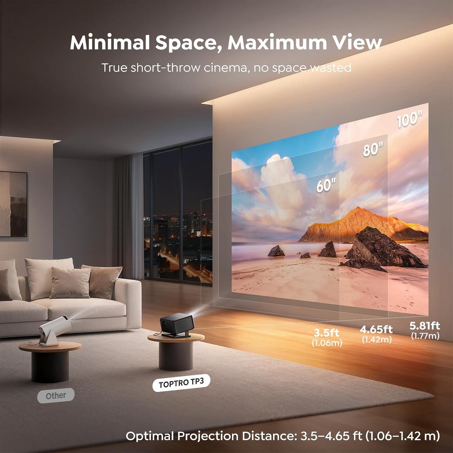 Proyector inteligente [Google TV 14.0 y soporte Dolby y 4K] con WiF...