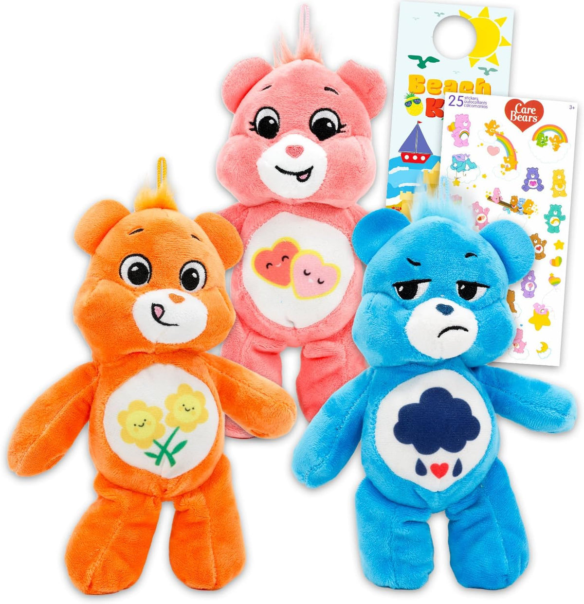 Care Bears Juego de 3 piezas con peluches de 8 pulgadas con animale...