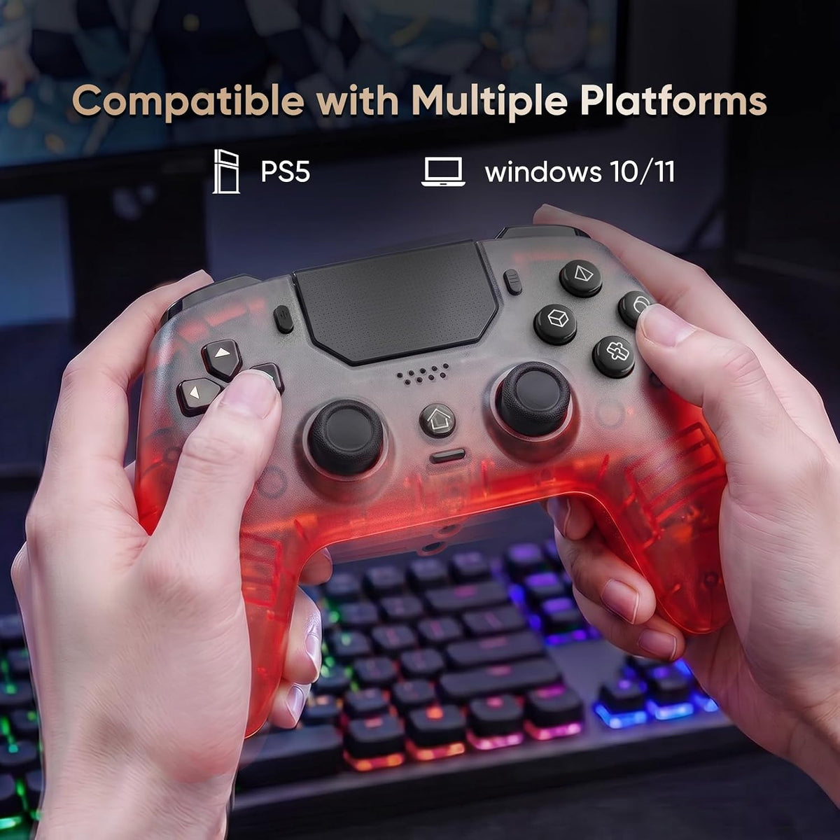 Controlador inalámbrico LED BETMI para PS5, Pro\/Slim\/MAC\/Steam D...