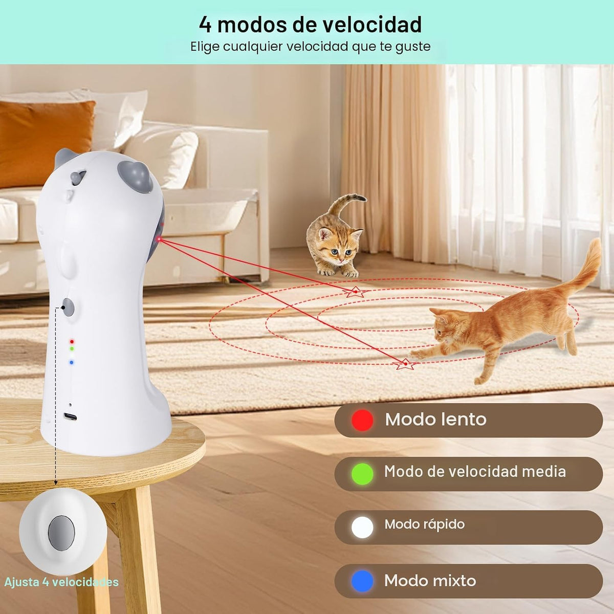 TBTeek Juguete para Gatos Automático Activado por Movimiento, Recar...