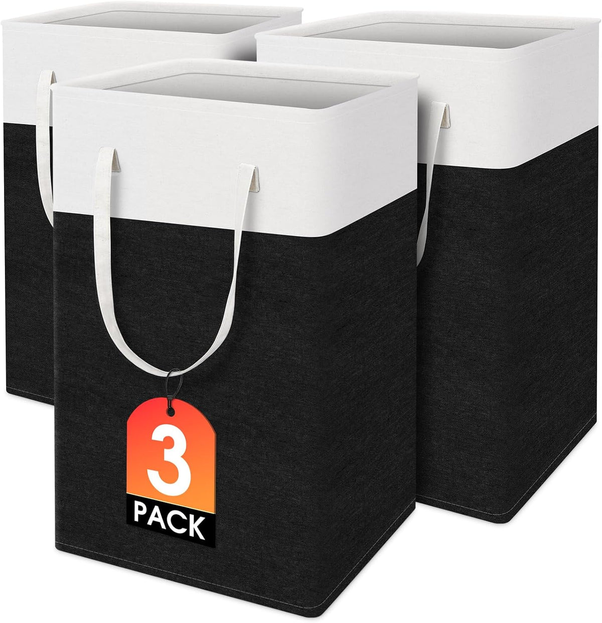 TasticTotes cesta de lavandería de 3 paquetes, cesta de lavandería,...