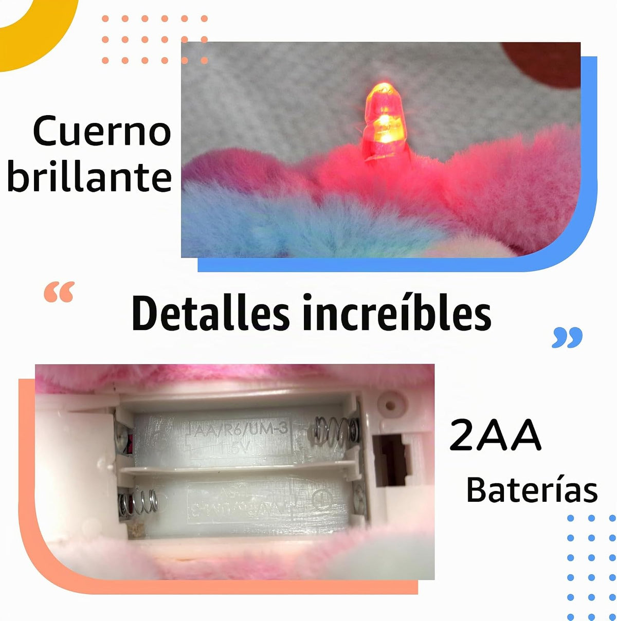 Hopearl Unicornio caminante con cuerno brillante, juguete electróni...