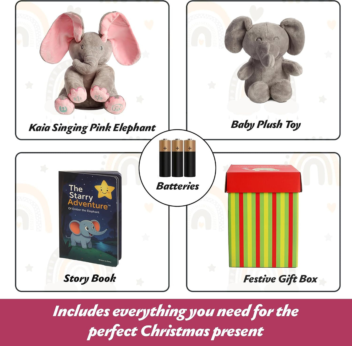 Dimple Set \u2013 Elefante Rosa Cantante Kaia, Juguete de Peluche p...