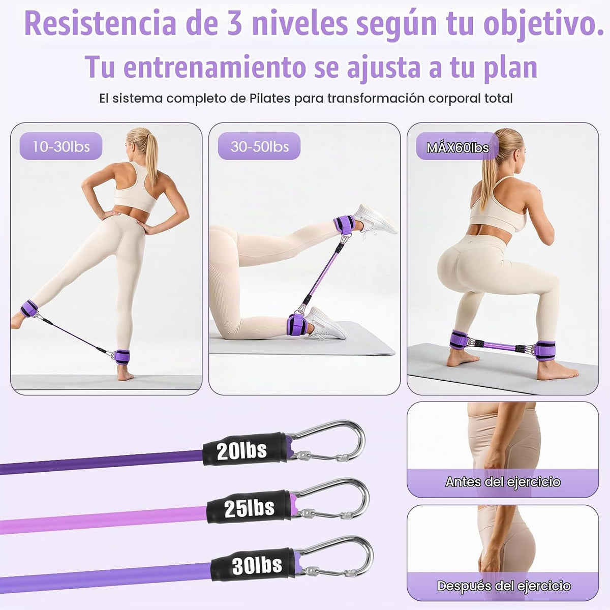 Kit de Pilates, Equipo de Pilates para Entrenamientos en casa, Kit...