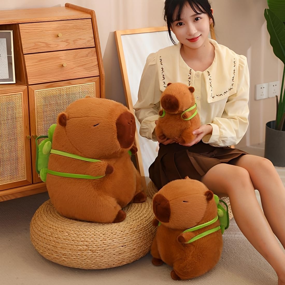 JPORSHU Capybara - Juguete de peluche Capybara de 14 pulgadas con m...